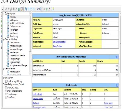 Figure 3.4(a): Design Summary. 