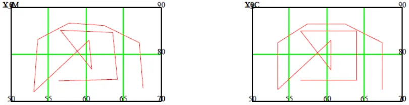 Figure 2.1 X and Y measuring for the measured and computed vision calibration point 