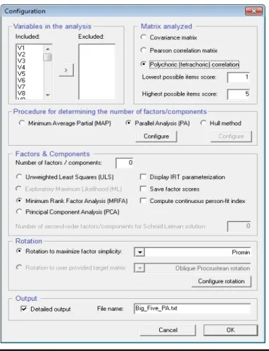 Figure 3. FACTOR’s Main window and Read Data window. 