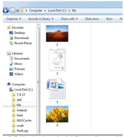 Figure 6. Microsoft access table showing data on client machine 
