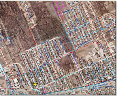 Figure 3-5 Sewer map of study area 