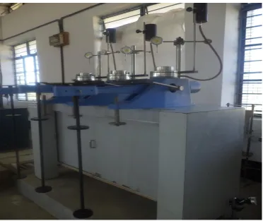 Fig. 2: Three loading gang Consolidometer (Oedometer)  