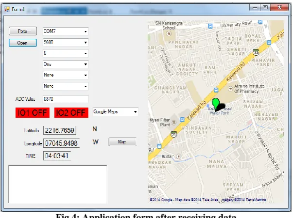 Fig 4: Application form after receiving data 