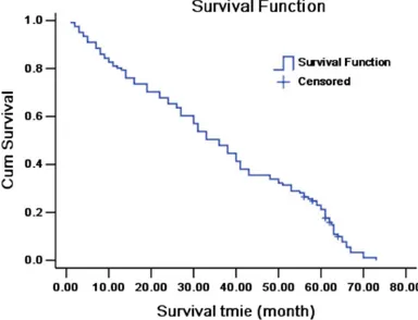 Figure 1. The survival curve of 121 patients with LNM of thoracic ESCC.
