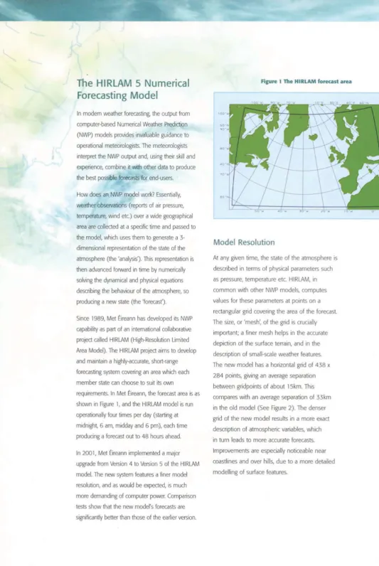 Figure 1 The HIRlAM forecast area 