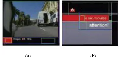 Fig. 6. The Extraction of LSTF of potential text region after filtering by CF Hence, in a given orientation horizontal text) and a similar text size (similar length segments forming line text region) we compute the regularity 