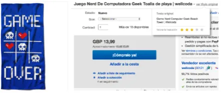 Figure 1: Screenshot of the 5-star rating interface for a prod-uct on www.ebay.es translated from English to Spanish.