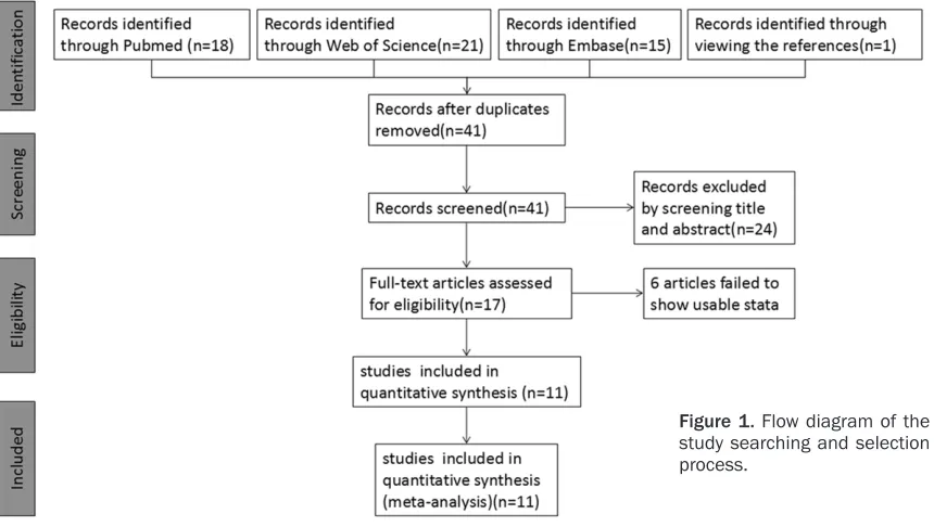 Figure 1. Flow diagram of the study searching and selection 