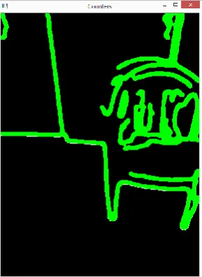 Fig 4. Image after detecting edges of the obstacle 