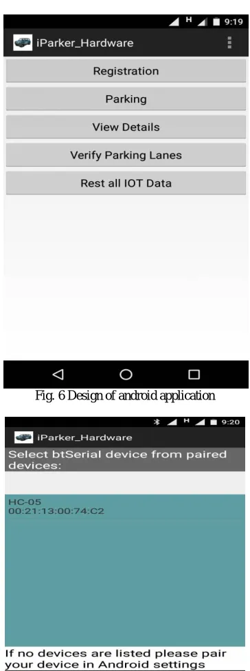 Fig. 6 Design of android application  