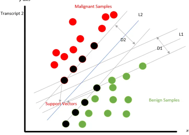 Figure 4.1: SVM for linearly separable data.