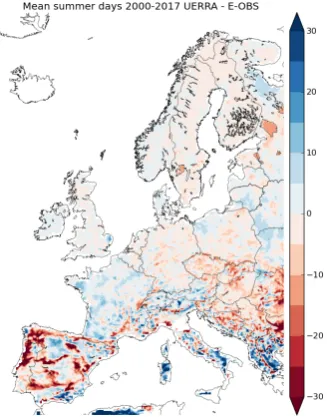 Figure 4a shows a comparison of the wind speed between both reanalysis products. It shows the mean differ-