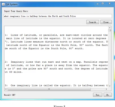 Figure 5 When the system gives back the answers, the users can find the answers in the answer 
