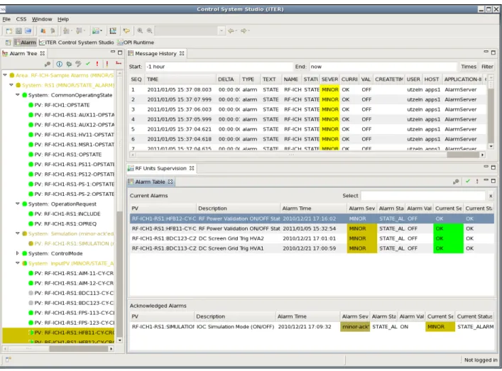 Figure 5 – Alarm handler (BEAST) user interface