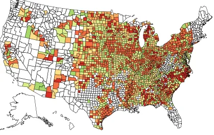 Figure 1.7: Best Fitting Copula by County