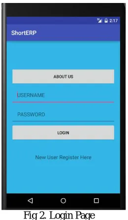 Fig 2. Login Page  