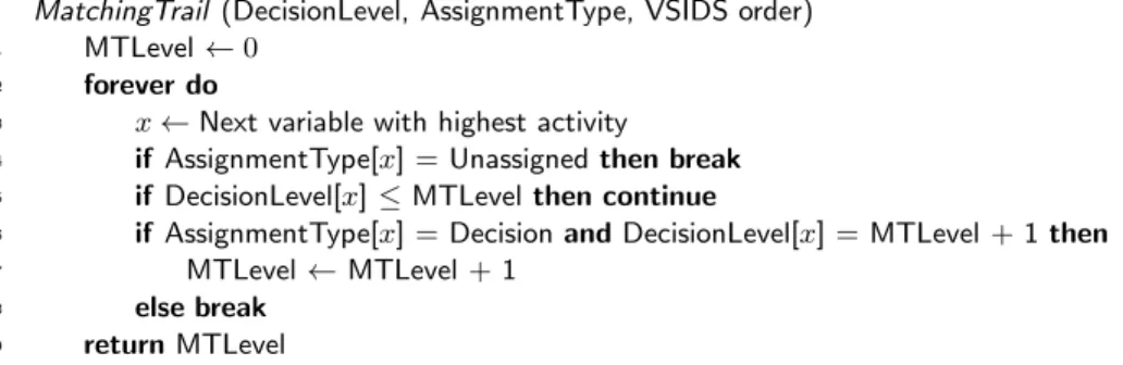 Fig. 2 shows the pseudo-code of how to compute the MatchingTrail level.