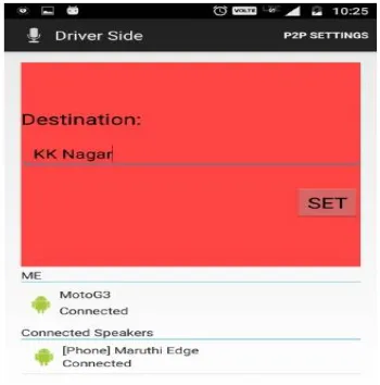 Fig 5 Setting Destination 