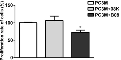 Figure 1. Effect of peptide B08 on cell proliferation of was evaluated in triplicate at 24 h