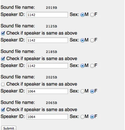 Figure 3: Speaker information prompt.