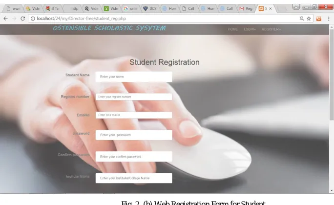 Fig. 2. (b) Web Registration Form for Student  
