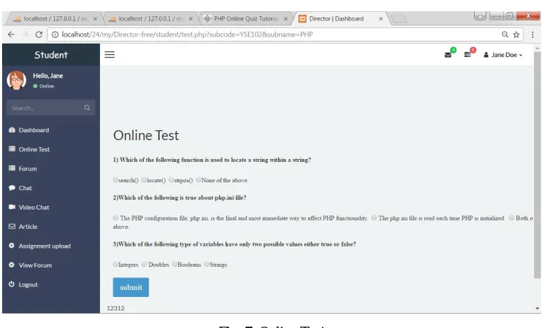 Fig. 7. Online Test 