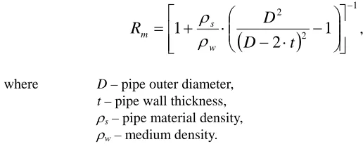 Table 1. R m ratio calculation examples Medium D, mm t, mm 