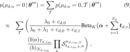 table indicators δ d , u′ , n , for n∈{, . . . , N1d , u′ } andusing Bernoulli sampling without replace-ment