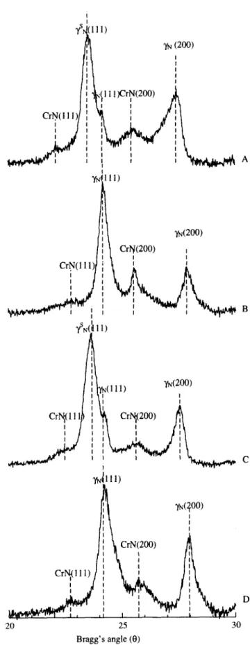 Figure  3 shows  a cross-sectional  SEM  micrograph  of  the  diffusion  layers  of  the  nitrided  AISI  316  L  steel  sample  biased  at  -20V