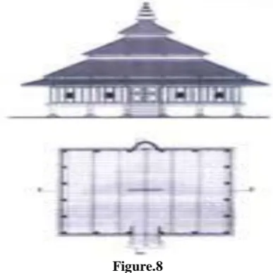 Figure.8                  The second type is the two-tier pyramidal roof forms such as that of Papan and mosques Legend (see 