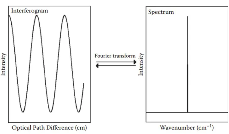 Fig. 1.4 Fourier transform applied to monochromatic radiation [17]. 