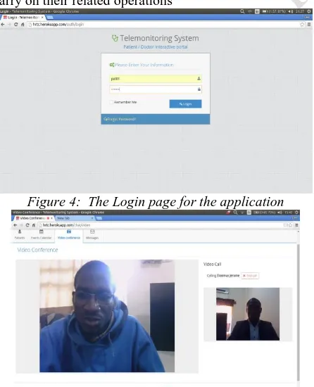 Figure 4:  The Login page for the application 