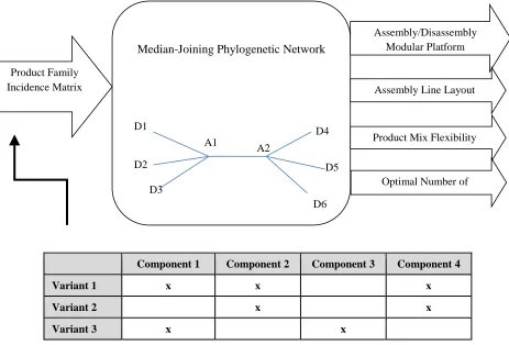Figure 2.6  Delayed product differentiation modular platform network model ‎