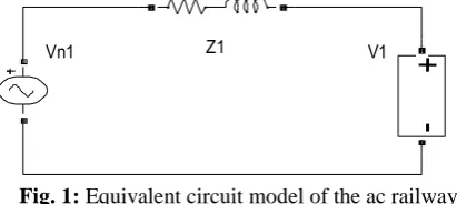 Fig. 1:  Equivalent circuit model of the ac railway  