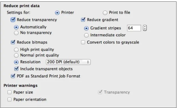 Figure 34: Choosing general printing options to apply to all LibreOffice components