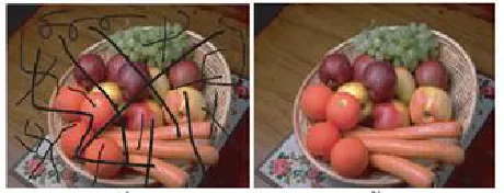 Figure 4. Image inpainting using FMM 