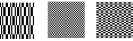 FIG. 1: Examples of Hadamard patterns. Formal deﬁnition of these patters is given in Sec