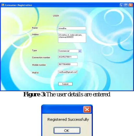 Figure 3:The user details are entered  