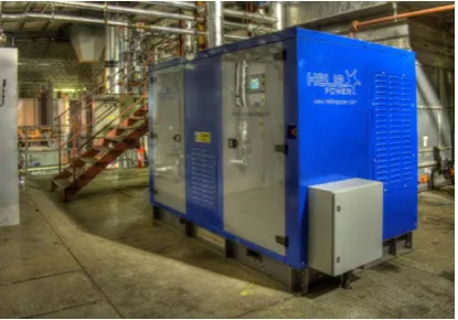 Figure 10: 106kWe steam expander genset installed in a biomass CHP application (by courtesy of Heliex Power Ltd)