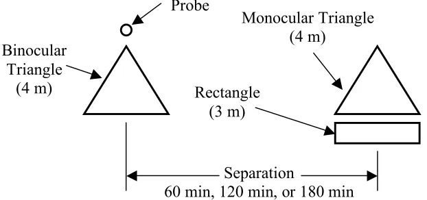 Figure 1. Frontal view of the display used by Hill and Mershon (1985) (separation at  maximum) 
