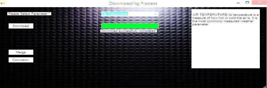 Figure 1:- User interface to select the parameters 