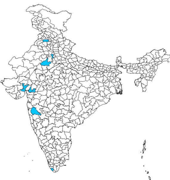 Figure 1 – Indian Districts with First Foreign Bank Entry between 1991-2002 