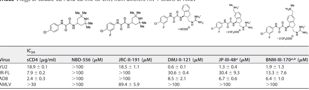 TABLE 1 IC50s of soluble CD4 and CD4mc for Envs from different HIV-1 strains or AMLV