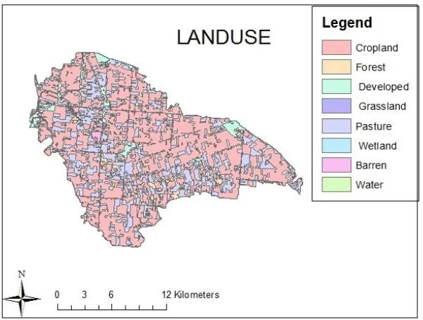 Figure 3. 4: Landuse Map of Canard River watershed 