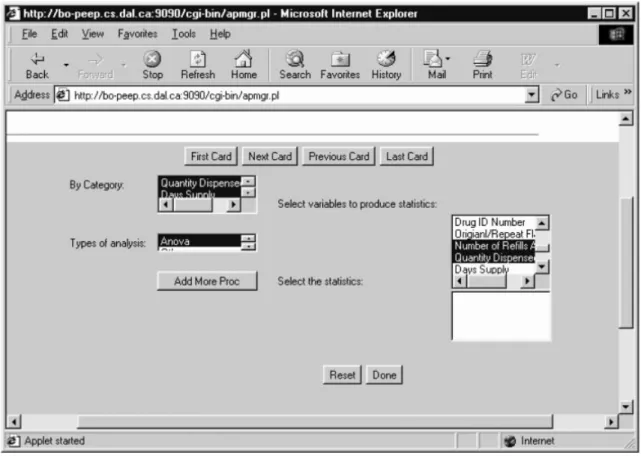 Fig. 5. An example of the query interface for data analysis section.