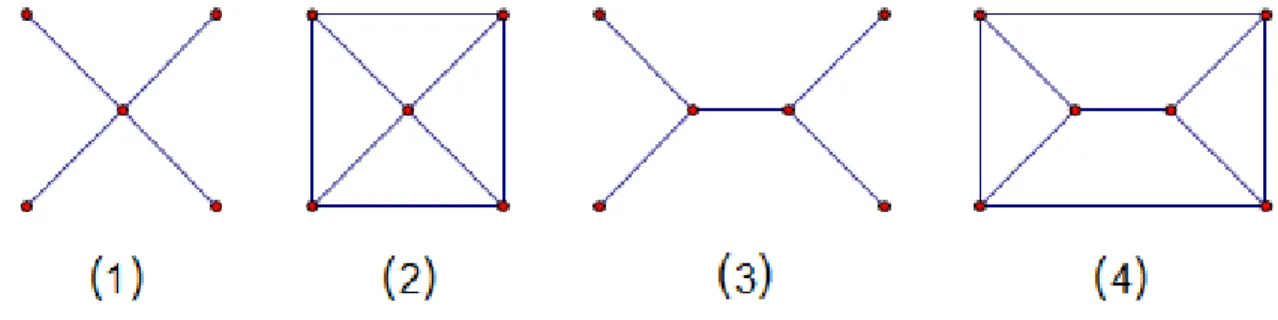 Figure 8 shows (1) a star graph, (2) the wheel graph W 5 , (3) a non-star tree, and (4) the Halin graph built from the tree.
