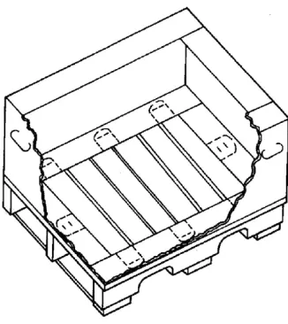 Figure 3.2 - Breakaway pallet box with perforations on the bottom. [21] 