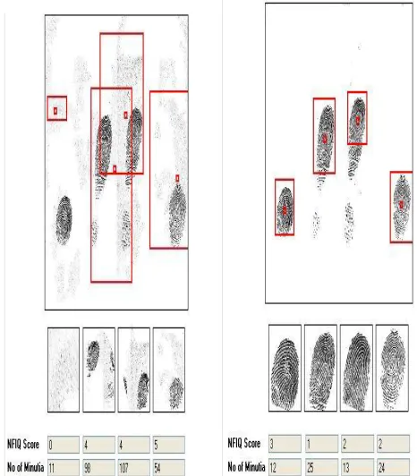 Figure 3.7.shows the segmented finger print images before and after elimination of “noise”