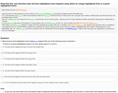 Figure 2: Example crowdsourcing instructions and questions for full structure and relation annotation.
