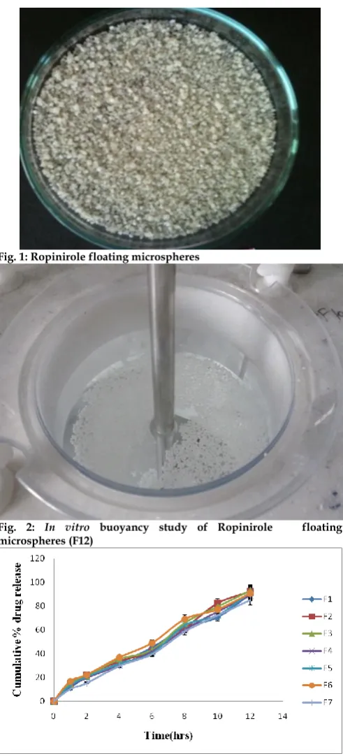 Fig. 1: Ropinirole floating microspheres 